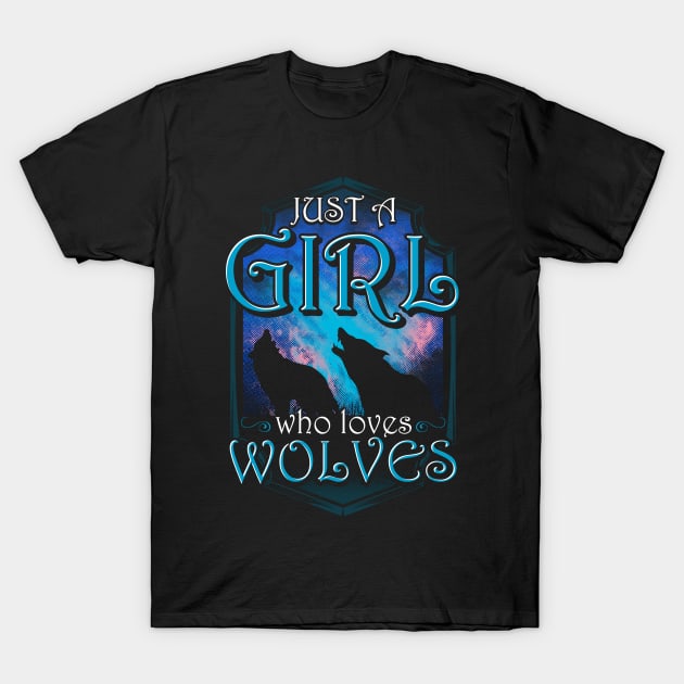 Cute Just A Girl Who Loves Wolves Lone Wolf T-Shirt by theperfectpresents